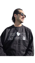 Load image into Gallery viewer, Unf*ck the World Mens crew neck in black
