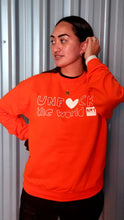 Load image into Gallery viewer, Unisex: Unf*ck the World  Crew In Orange w White
