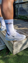Load image into Gallery viewer, Unisex: Unf*ck The World Socks in White
