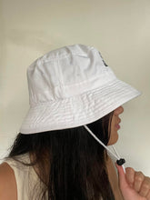 Load image into Gallery viewer, Unisex: Unf*ck The World Bucket Hat in White w Pine Green
